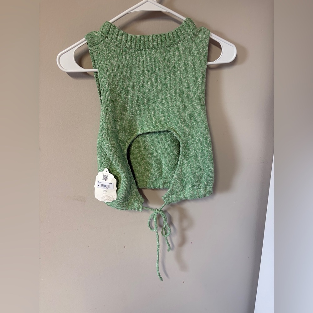 NWT Altar'd State Mint Knit Crop Top w Drawstring Medium. - Picture 6 of 6
